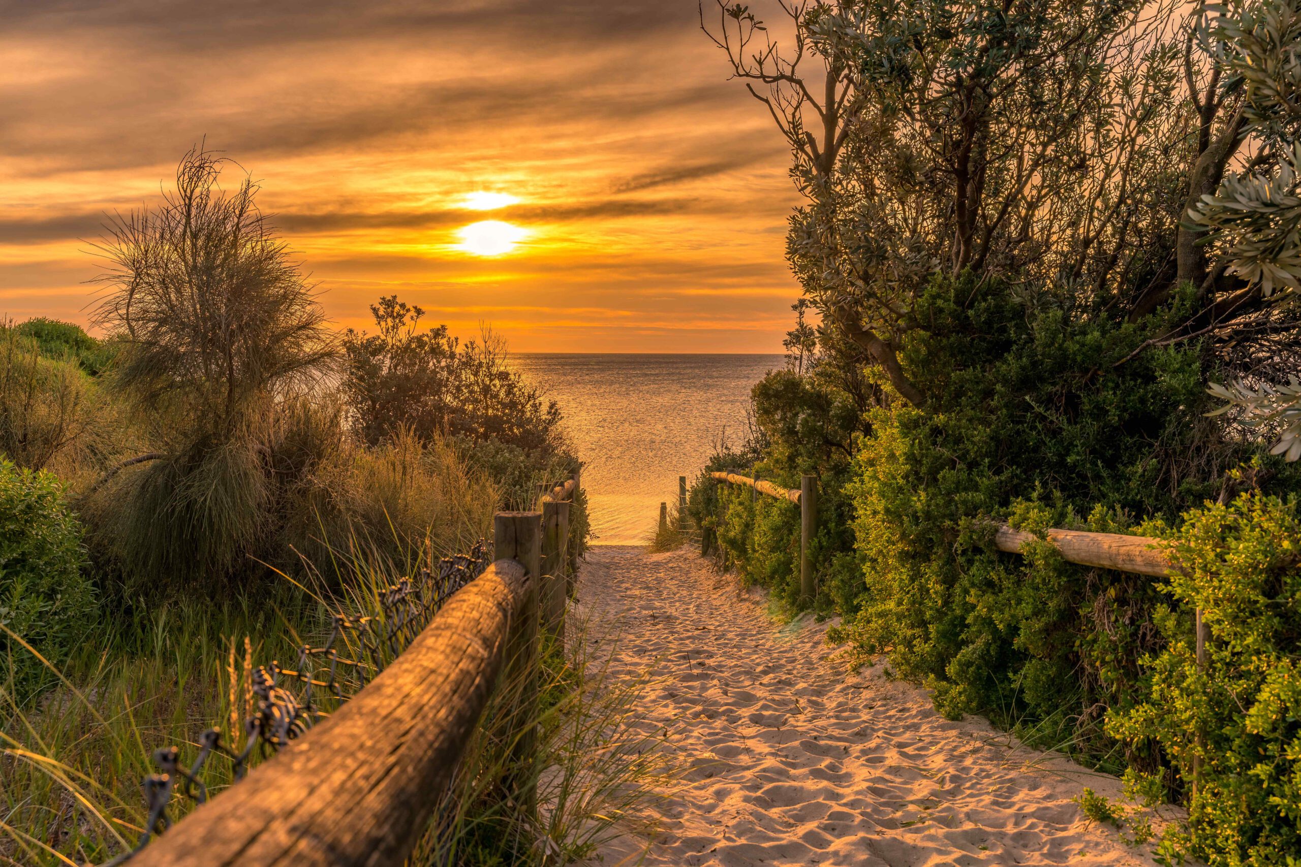 Pathway To Sunset at Seaford Beach