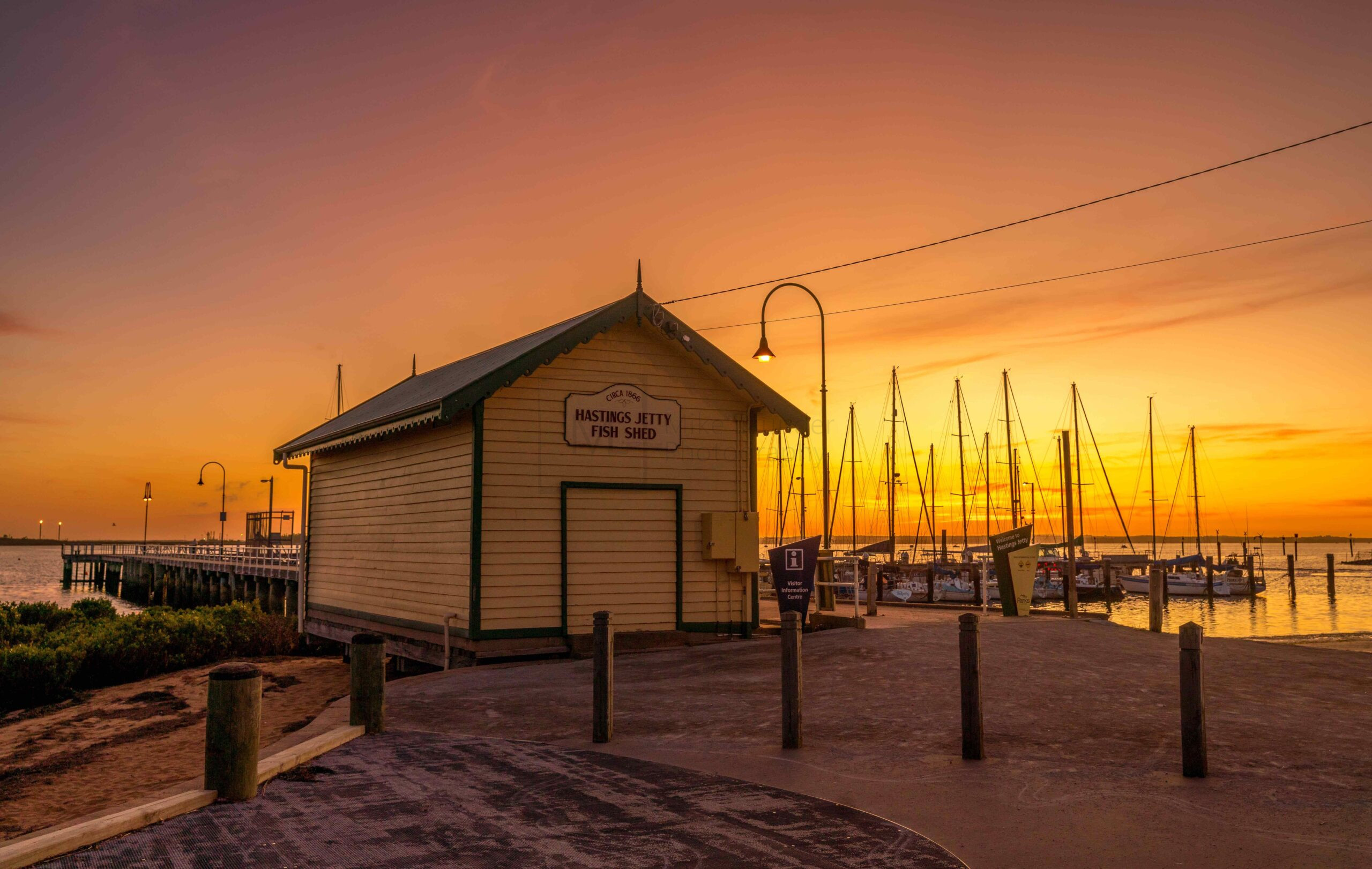 Fishing Shed Sunrise Hastings Foreshore